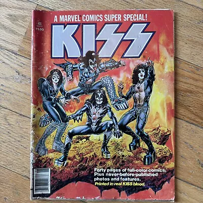 Buy KISS #1 MARVEL COMICS 1977 SUPER SPECIAL PRINTED IN REAL KISS BLOOD Complete • 197.61£