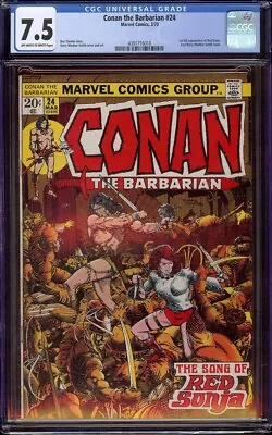 Buy Conan The Barbarian # 24 CGC 7.5 OW/W (Marvel 1973) 1st Appearance Red Sonja • 156.48£
