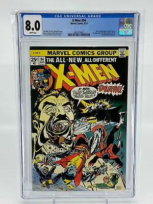 Buy X-Men #94 CGC 8.0 White Pages New X-Men Team Begins 1975 Marvel Comics • 652.24£