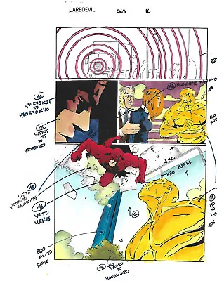 Buy Original 1997 Daredevil Color Guide Art Page: DD 365 Marvel Comics Artwork, 90's • 59.16£