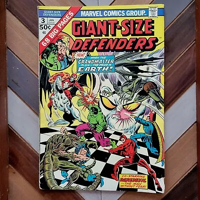 Buy Giant Size DEFENDERS #3 FN (Marvel 1975) 1st App KORVAK, GRANDMASTER MVS In-tact • 33.78£
