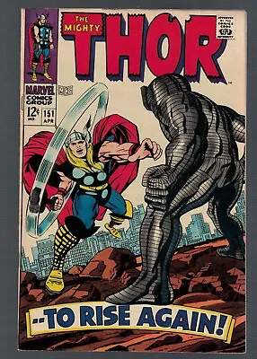Buy Marvel Comics Thor 151 FN 6.0 1968 Avengers Destroyer Appearance Rise Again • 52.99£
