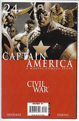 Buy Captain America #24 Civil War Tie In Marvel Comics Brubaker Perkins VFN/NM 2007 • 4.50£