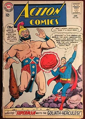Buy DC Action Comics #308 (1964) Superman Meets Goliath-Hercules Silver Age Comic GD • 10.67£