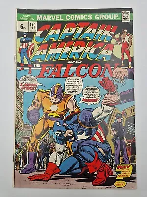 Buy Captain America #170 - Marvel Comics 1974 - First Moonstone App, Upgraded Falcon • 0.99£