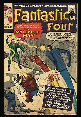 Buy Fantastic Four #20 VG+ 4.5 Origin And 1st Full App Of Molecule Man! Marvel 1963 • 149.61£