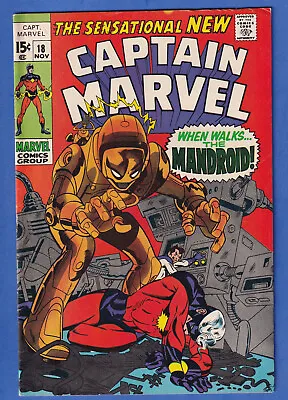Buy Captain Marvel  #18 1969 Yon-Rogg Mandroid  Carol Danvers Gains Powers Sam Rosen • 22.08£