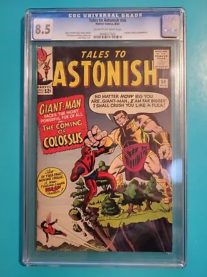 Buy Tales To Astonish #58 CGC 8.5 VF+ 1964 Kirby Stan Lee Giant Man Captain America • 316.24£
