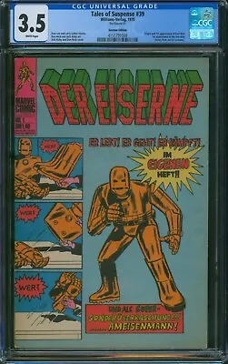 Buy Tales Of Suspense #39 ⭐ GERMAN EDITION - RARE! ⭐ CGC 3.5 Iron Man Comic 1975 • 308.23£