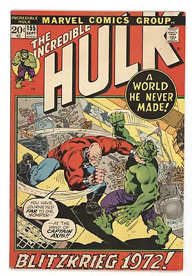 Buy Incredible Hulk 155 Marvel 1972 FN VF Herb Trimpe Shaper Of Worlds Blitzkrieg • 27.61£