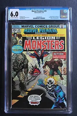 Buy MARVEL PREMIERE #28 1st LEGION OF MONSTERS Team 1976 Morbius Ghost Rider CGC 6.0 • 157.27£