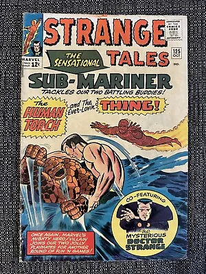 Buy Strange Tales #125  VG+  Torch & Thing Battle The Sub-Mariner • 43.61£