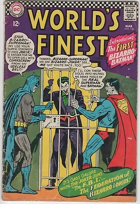 Buy World's Finest 156 VG KEY 1st Appearance Bizarro Batman - Silver Age (DC 1966) • 25£