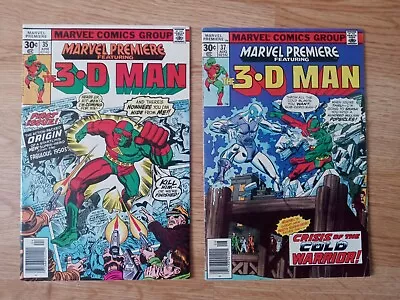 Buy Marvel Premiere #35 And #37 (Marvel, 1977) 1st App 3D Man - VF • 11.19£