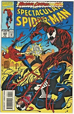 Buy The Spectacular Spider-Man #202 Maximum Carnage Part 9 Marvel Comics • 10.27£