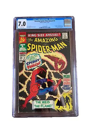 Buy AMAZING SPIDER-MAN ANNUAL #4 CGC 7.0 Human Torch🔥🔑🔥Mysterio!! 1967! • 104.04£