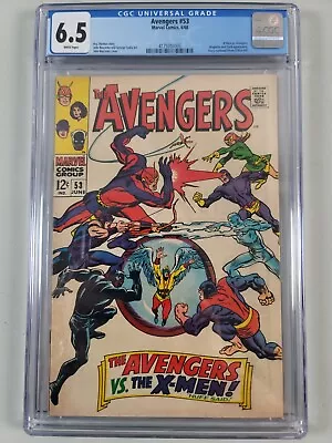 Buy AVENGERS #53 CGC 6.5 Vs. X-MEN WHITE PAGES Marvel 1968 Silver Age • 103.94£