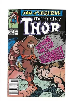 Buy Thor #411  1st New Warriors Night Thrasher Cameo, Newsstand 9.2 NM-, 1989 Marvel • 31.53£
