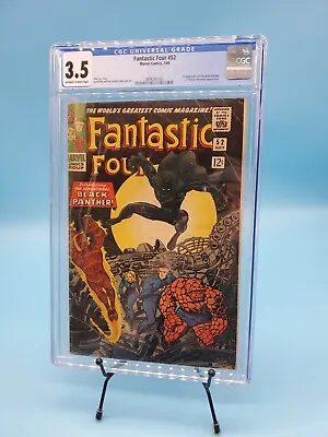 Buy Cgc 3.5 Fantastic Four #52 Marvel Comics 7/66 1st Black Panther Graded • 775.75£