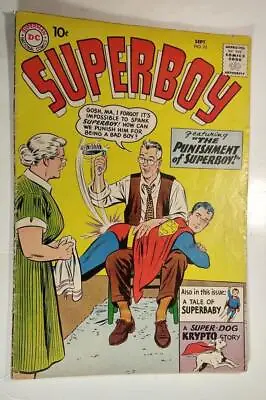 Buy Superboy #75 Sept 1959 Dc Comics Classic Spanking Cover  Superbaby Krypto Vg+n • 47.10£
