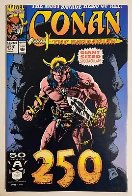 Buy Conan The Barbarian #250 (1991, Marvel) VF+ Giant-Sized Spectacular! Red Sonja • 2.30£