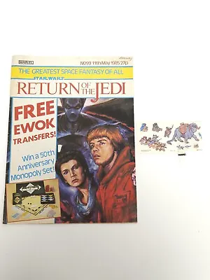 Buy STAR WARS RETURN OF THE JEDI Magazine Issue #99 Marvel 1985 UK + Rare FREE GIFT • 21.99£