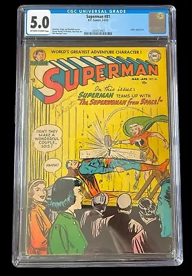 Buy Superman #81 CGC 5.0 1953 Off-White/White Luthor Appearance Teams Up W/ Superwmn • 639.61£