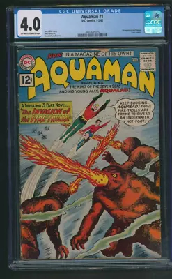 Buy Aquaman #1 CGC 4.0 Marvel Comics 1962 Premiere Issue 1st Appearance Quisp • 312.29£