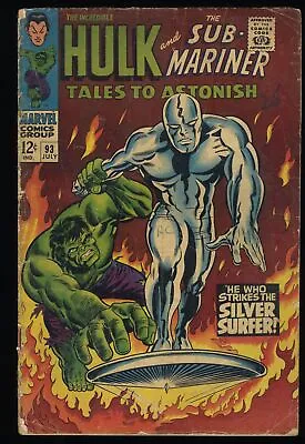 Buy Tales To Astonish #93 GD/VG 3.0 Silver Surfer Vs Incredible Hulk! Marvel 1967 • 53.57£