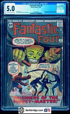 Buy Fantastic Four 8 Cgc 5.0 Ow White Pages 11/62 💎 More Copies From 3.5 To 9.0 • 401.34£