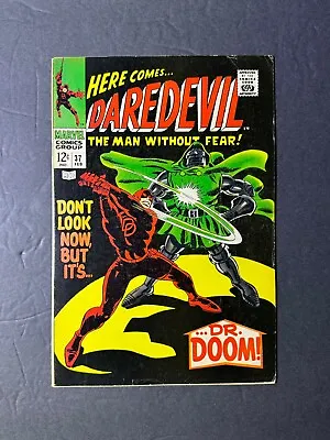 Buy DAREDEVIL #37 (Marvel 1968) Classic Battle Of Daredevil Vs Dr. Doom (VG/FN) • 31.97£