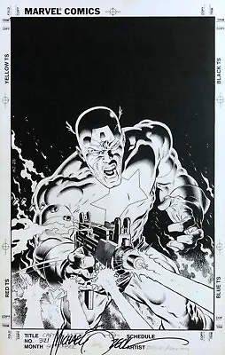 Buy MIKE ZECK Rare CAPTAIN AMERICA 321 Art Print SIGNED Cover B/w LAST TWO! • 23.71£