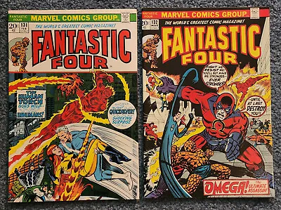 Buy Fantastic Four #131+132 Marvel Comics 1973 Inhumans/Omega Appearances - NM- • 48.99£