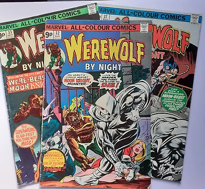 Buy 3X WEREWOLF BY NIGHT Issues 32, 33, 37 MOON KNIGHT 1st 3 Appearences. UK MARVEL  • 400£