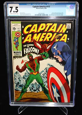 Buy Captain America #117 - 1st Appearance Of Falcon - CGC Grade 7.5 - 1969 • 420.45£