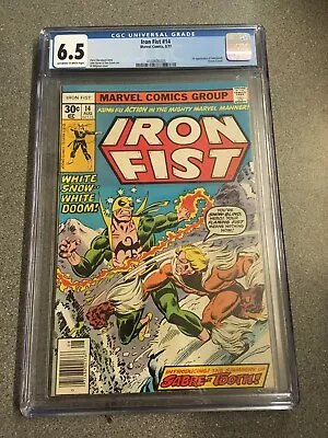 Buy IRON FIST #14 1ST APEARANCE OF SABRETOOTH Marvel Comics CGC 6.5 OF WHITE/WHITE • 325£