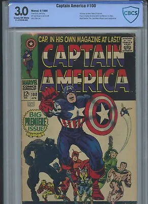 Buy Captain America #100 1968 CBCS 3.0 (1st Issue, Formerly Tales Of Suspense)~ • 158.52£