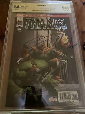 Buy Thanos 15 CBCS 9.8 ASP Signed Cates & Shaw 2018 1st Fallen/Silver Surfer Black • 157.69£