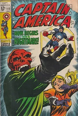 Buy Captain America #115 (1969) “Now Begins The Nightmare!” Marie Severin Cover. • 49£