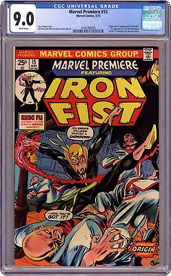 Buy Marvel Premiere #15 CGC 9.0 1974 4168780006 1st App. And Origin Iron Fist • 463.72£
