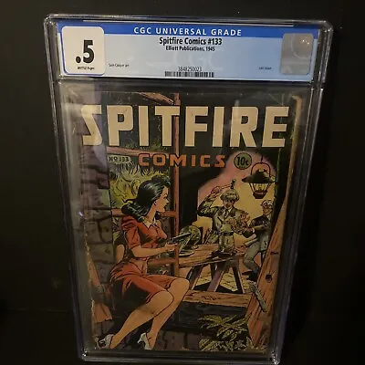 Buy Spitfire Comics #133 CGC .5 1945 Complete And Attached Last Issue Sam Cooper Art • 794.34£