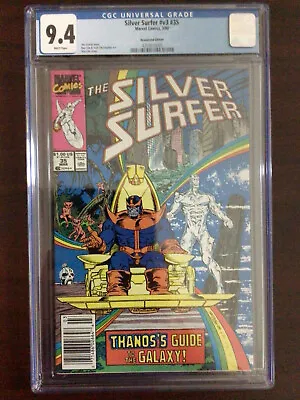 Buy CGC 9.4 Silver Surfer 35 Newsstand Thanos White Pages • 39.98£
