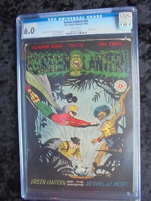 Buy Green Lantern #16 Dc Comics 1945 Golden Age Cgc 6.0 Graded Classic Jungle Cover! • 1,369.03£