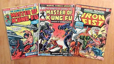 Buy Lot Of 3 Marvel! MARVEL PREMIERE/IRON FIST #17, MASTERS OF KUNG FU #21, 31 VG/FN • 10.23£