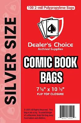 Buy SILVER Comic Book Archival Bags  - Dealer's Choice - (boards Sold Sep.) • 44.90£