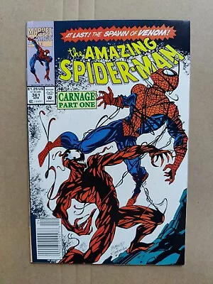 Buy Amazing Spider-Man 361 NEWSSTAND 1992 Sharp FN/VF 1st Full Carnage Key Issue • 71.16£