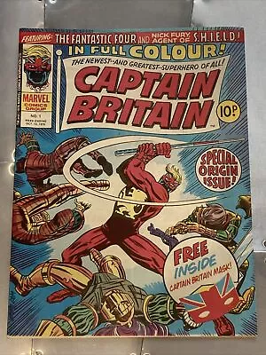 Buy Captain Britain (1976) #1  Origin 1st App Brian Braddock Marvel Uk No Mask • 21£
