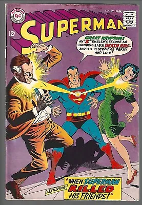 Buy Superman #203  1968 - Superman Kills His Friends, Clark’s Biggest Day - VF • 7.91£