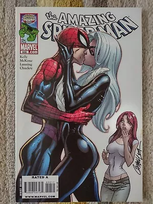 Buy Amazing Spider-Man #606 (2009). Iconic Cover Sexy Black Cat Kissing Spidey! • 24.33£