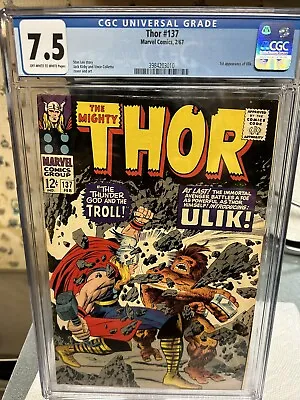 Buy THOR #137- CGC-7.5 - 1st Appearance Of Ulik The Troll..FRESH FROM CGC • 265.40£